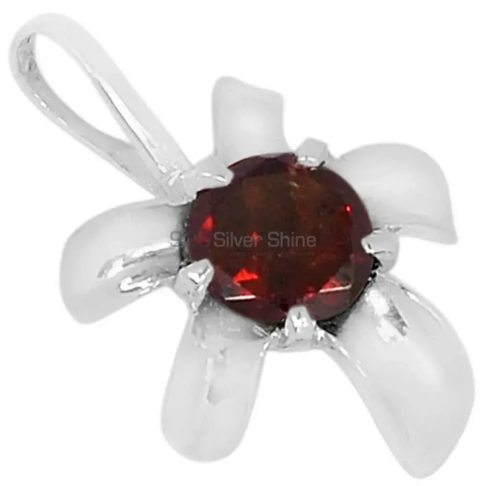 Fine Sterling Silver Pendants In Garnet Gemstone Jewelry 925SSP312-4
