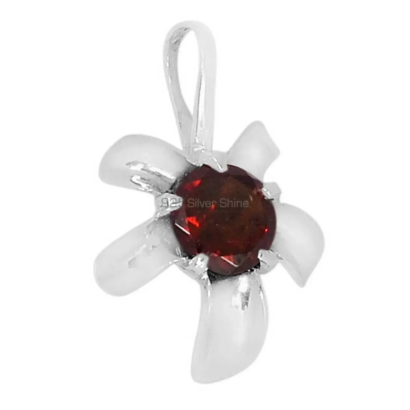 Fine Sterling Silver Pendants In Garnet Gemstone Jewelry 925SSP312-4_1