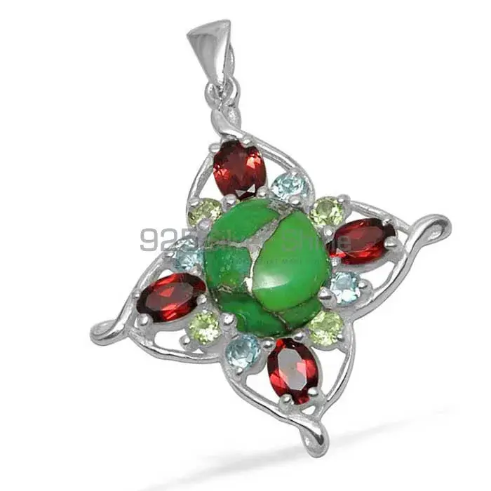 Fine Sterling Silver Pendants In Multi Gemstone Jewelry 925SP1468_0