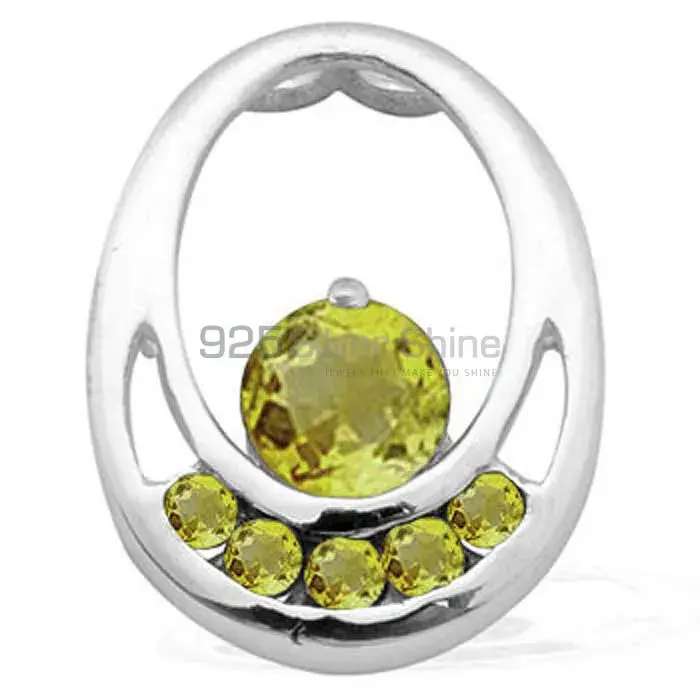 Fine Sterling Silver Pendants In Peridot Gemstone Jewelry 925SP1568_2