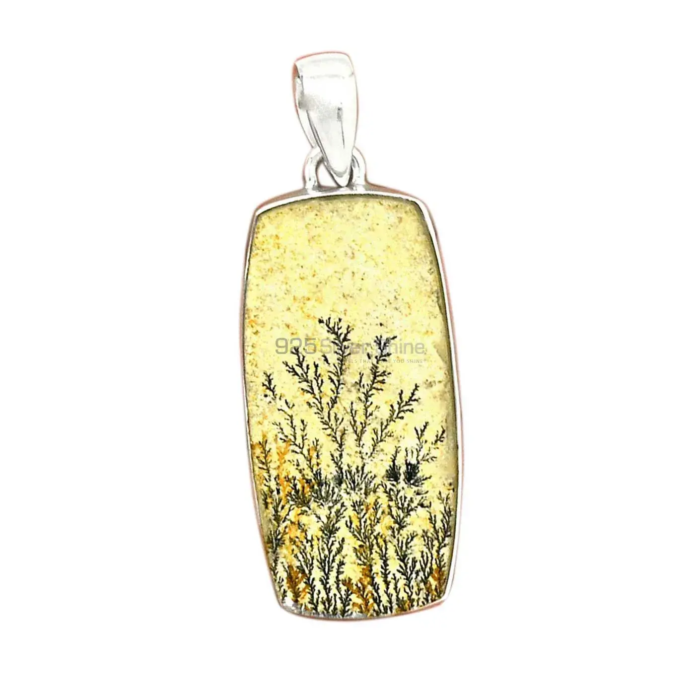 Fine Sterling Silver Pendants In Psilomelane Dendrite German Gemstone Jewelry 925SP146_13