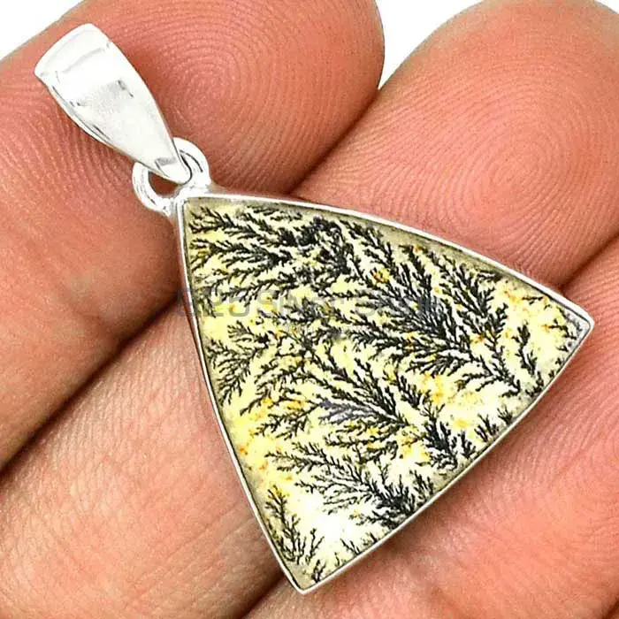 Fine Sterling Silver Pendants In Psilomelane Dendrite German Gemstone Jewelry 925SP146_17