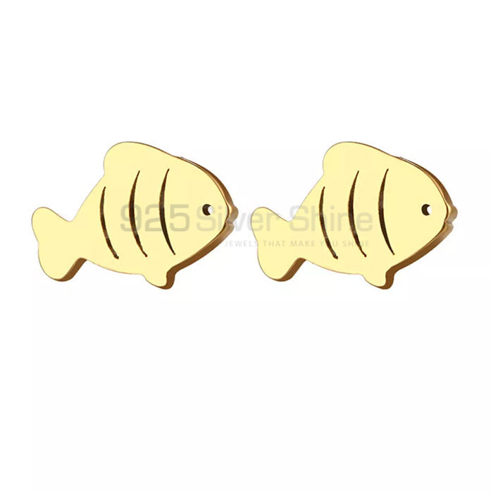 Fish Earring, Animal Minimalist Earring In 925 Sterling Silver AME46_0