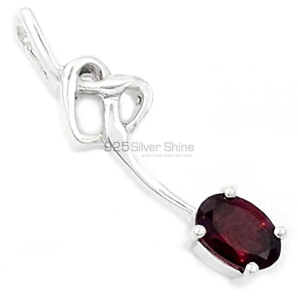 Garnet Gemstone Pendants In 925 Solid Silver Jewelry 925SP225-4_2