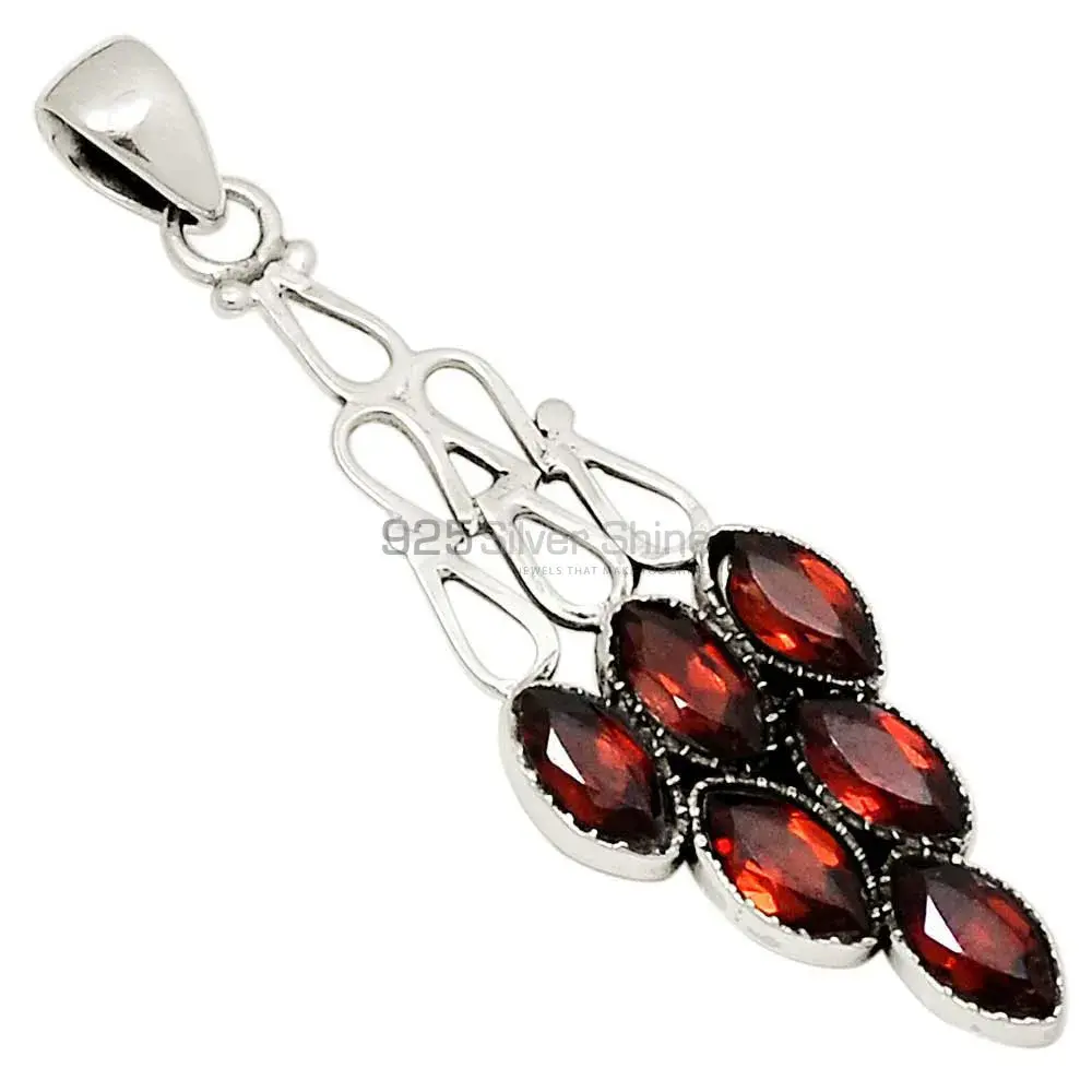 Garnet Gemstone Pendants In Fine Sterling Silver Jewelry 925SP116-1_0