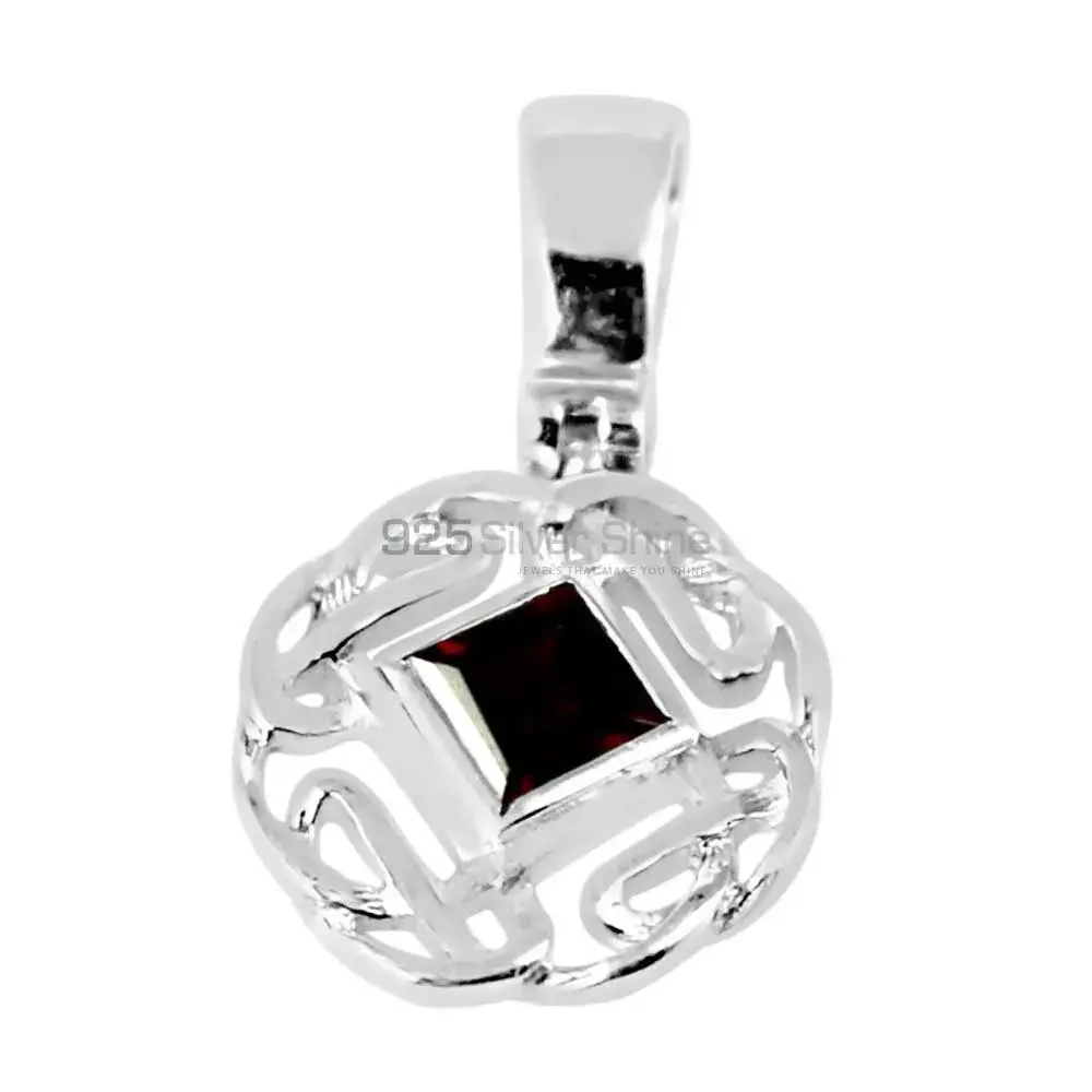 Garnet Gemstone Pendants In Fine Sterling Silver Jewelry 925SP257-1_1