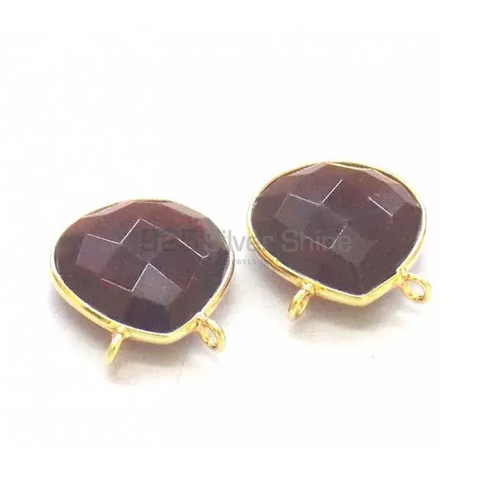Garnet Quartz Pear Gemstone Double Bail Bezel Sterling Silver Gold Vermeil Gemstone Connector 925GC334_2