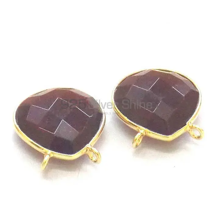 Garnet Quartz Pear Gemstone Double Bail Bezel Sterling Silver Gold Vermeil Gemstone Connector 925GC334_3