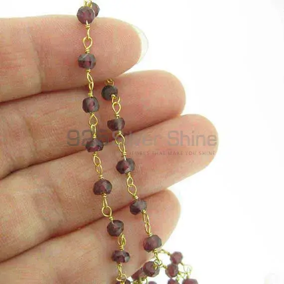 Garnet rosary chain. "Wire Wrapped 1 Feet Roll Chain" 925RC233_4
