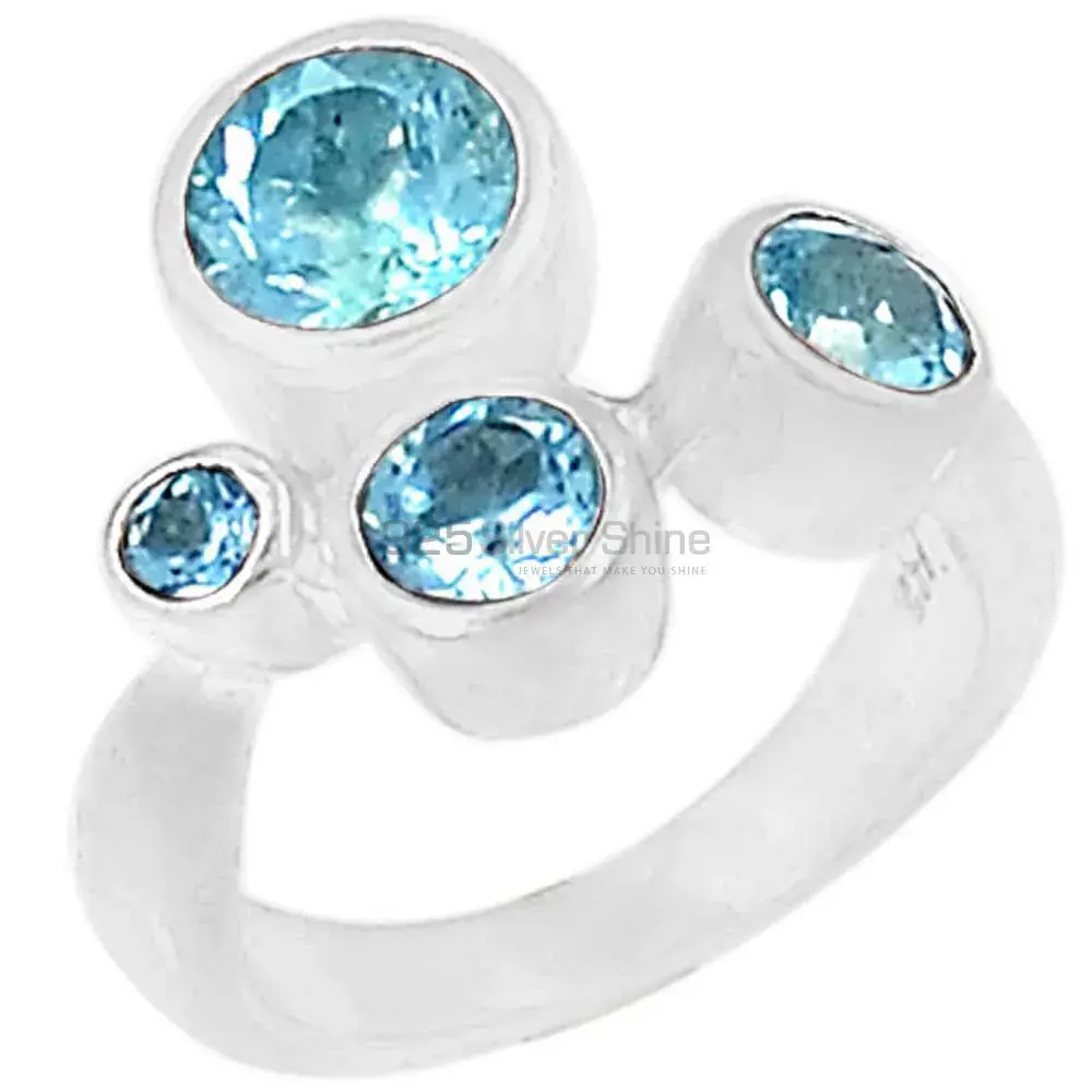 Genuine Blue Topaz Gemstone Handmade Ring In 925 Sterling Silver 925SR075-5_0