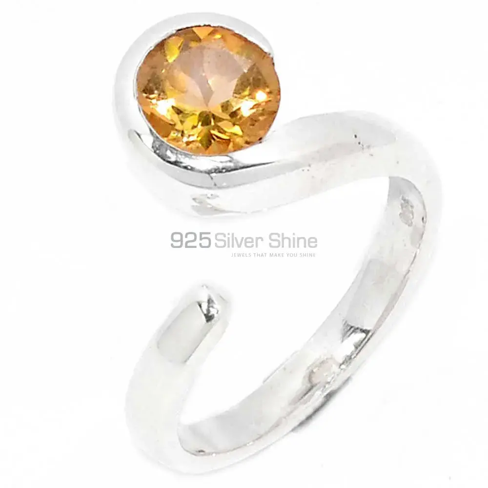 Citrine Gemstone adjustable Silver Rings 925SR083-3_0