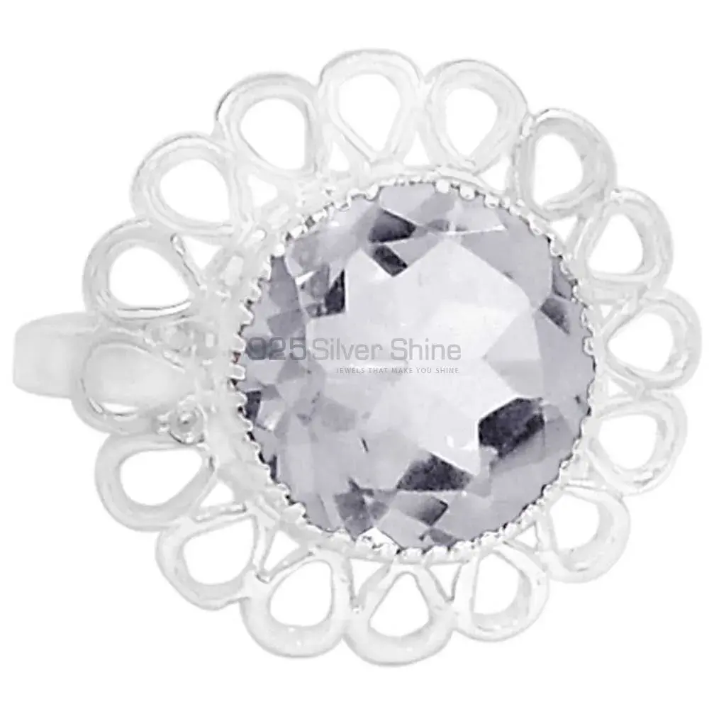 Genuine Crystal Gemstone Ring In Sterling Silver 925SR087-1