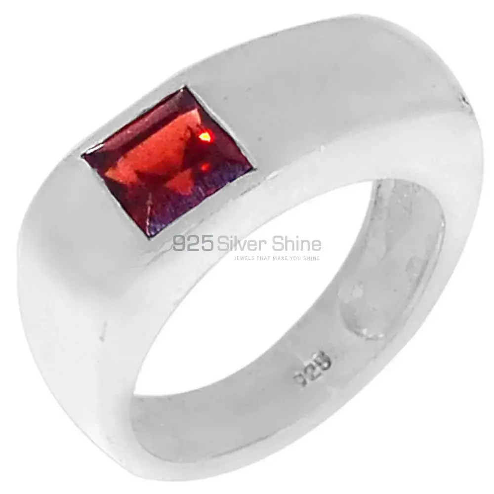 Garnet January Birthstone Sterling Silver Rings 925SR098-4_0