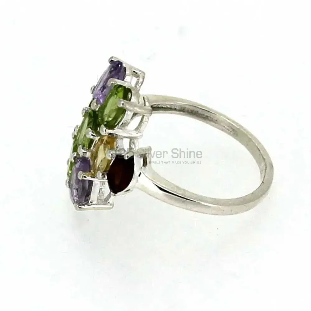 Genuine Multi Stone Semi Precious Gemstone Ring In 925 Silver 925SR014_1