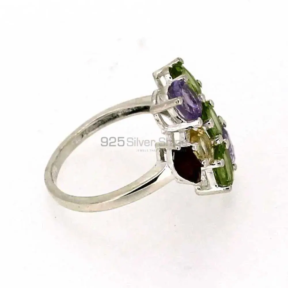 Genuine Multi Stone Semi Precious Gemstone Ring In 925 Silver 925SR014_2