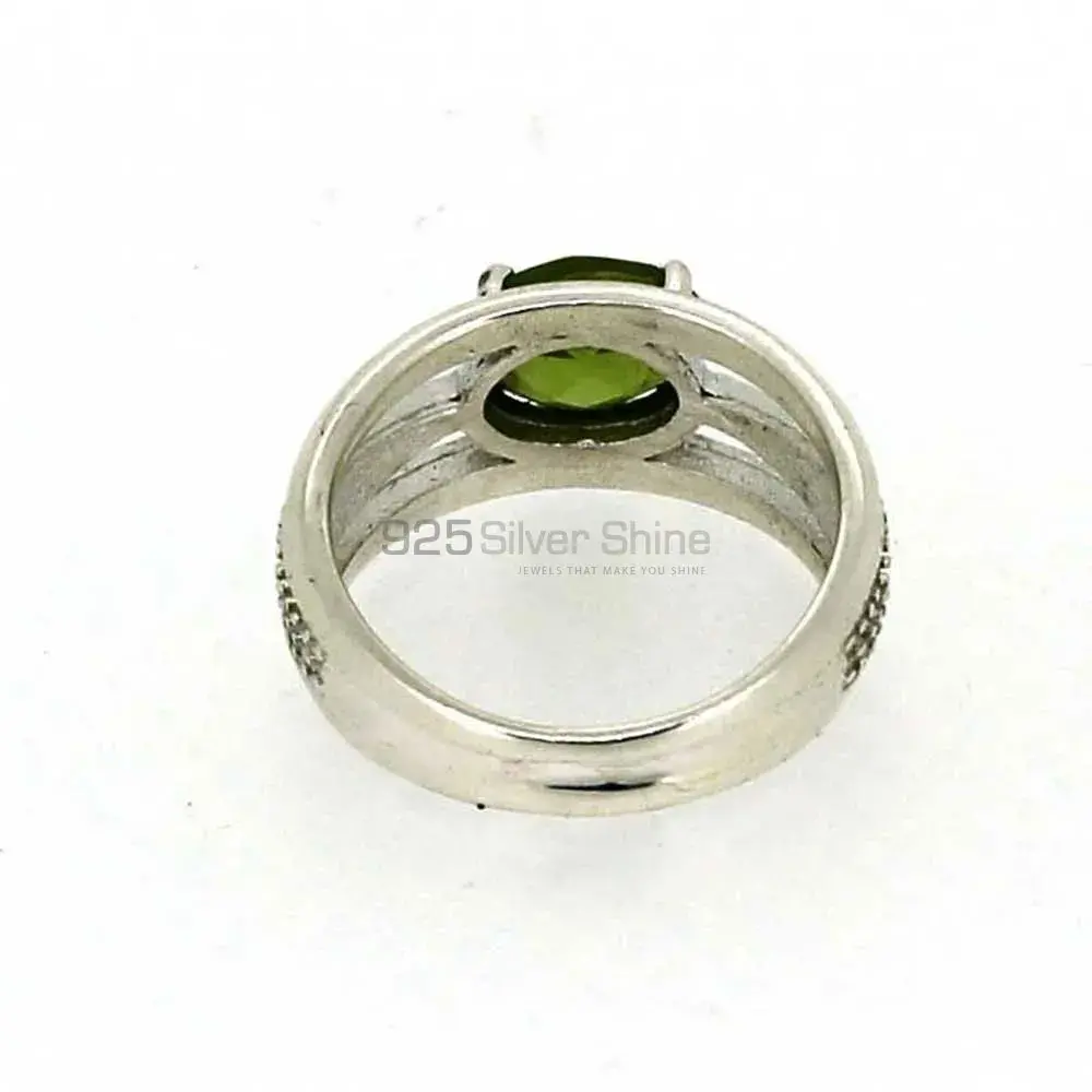 Stunning Peridot Gemstone Silver Rings 925SR027-3_4
