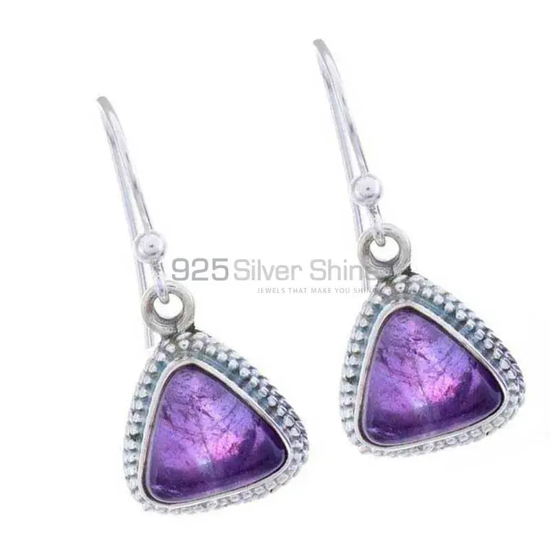 Genuine Amethyst Gemstone Earrings In 925 Sterling Silver Jewelry 925SE1194_1