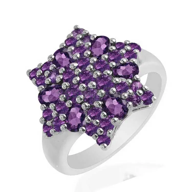 Genuine Amethyst Gemstone Rings Exporters In 925 Sterling Silver Jewelry 925SR1717_1