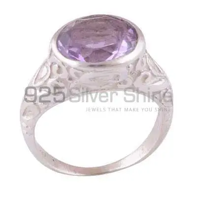 Natural Amethyst Birthstone Silver Rings 925SR3952_0