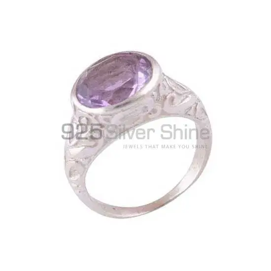 Natural Amethyst Birthstone Silver Rings 925SR3952_1