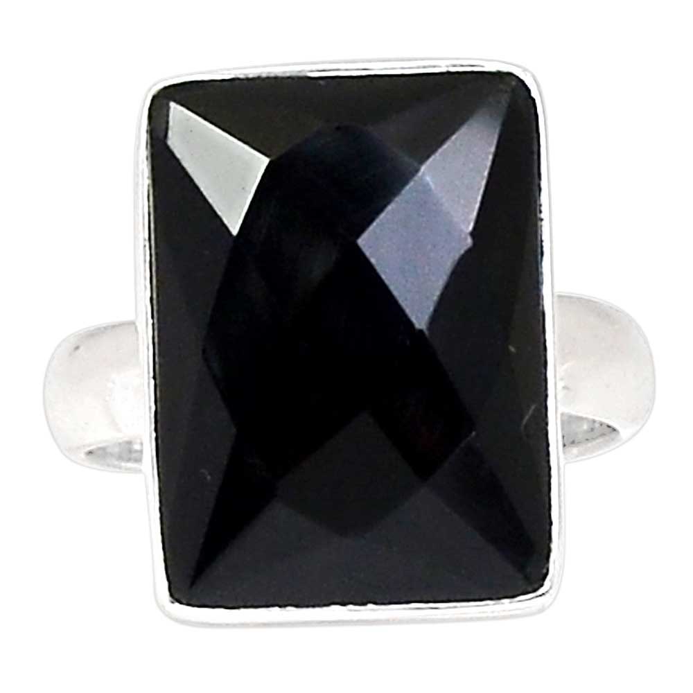 Genuine Black Onyx Gemstone Rings In Fine 925 Sterling Silver 925SR1010_0