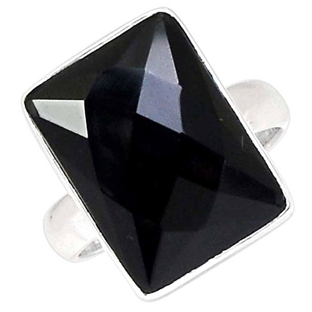 Genuine Black Onyx Gemstone Rings In Fine 925 Sterling Silver 925SR1010_1