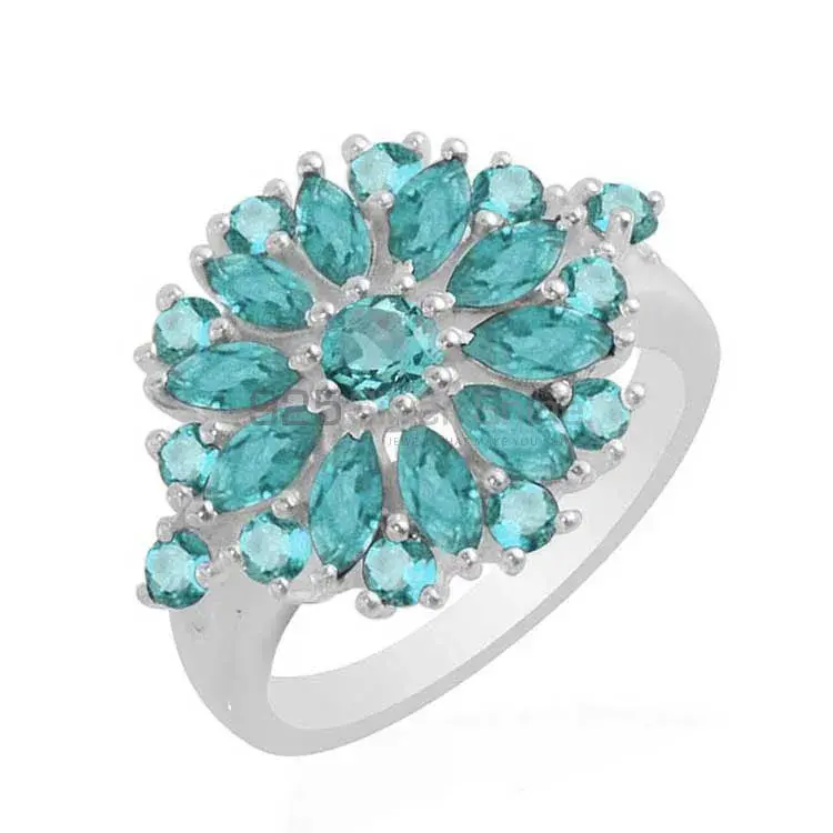 Genuine Blue Topaz Gemstone Rings In 925 Sterling Silver 925SR1766_1