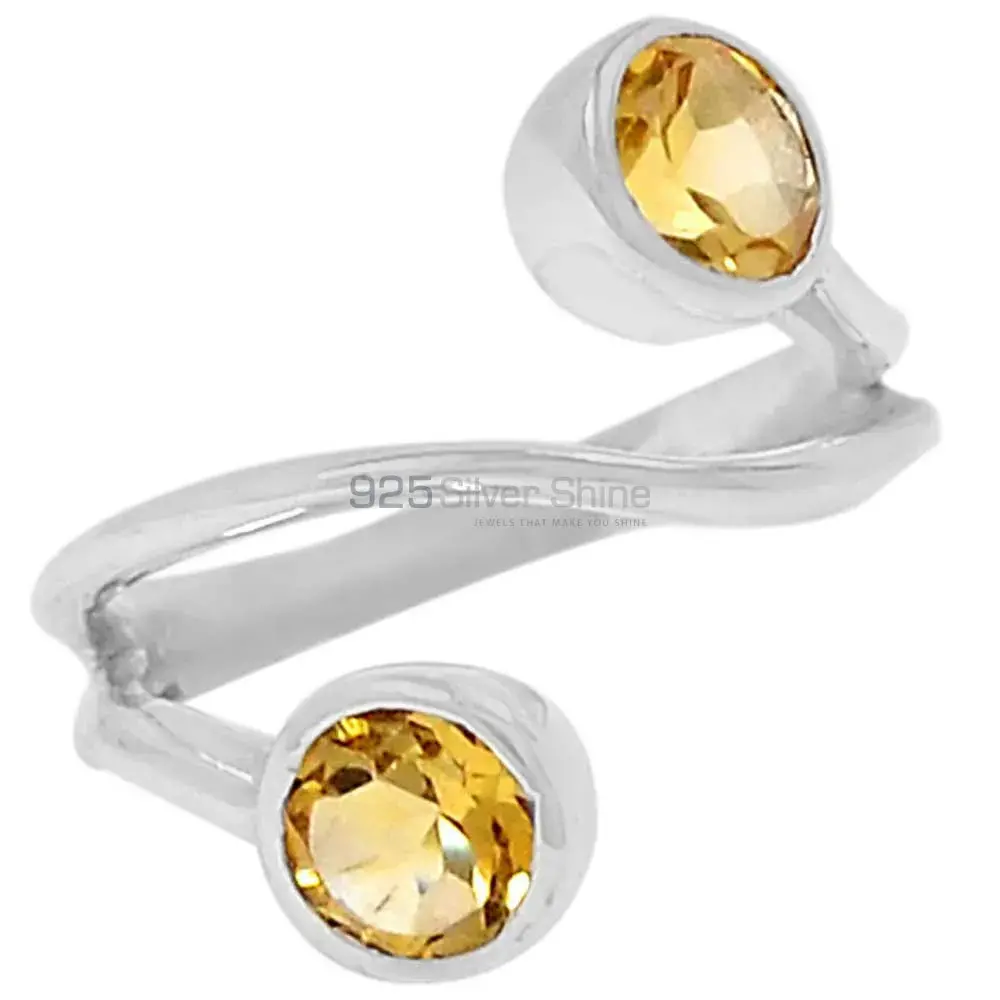 Citrine Tow Stone Spiral Sterling Silver Rings 925SR090-1_0