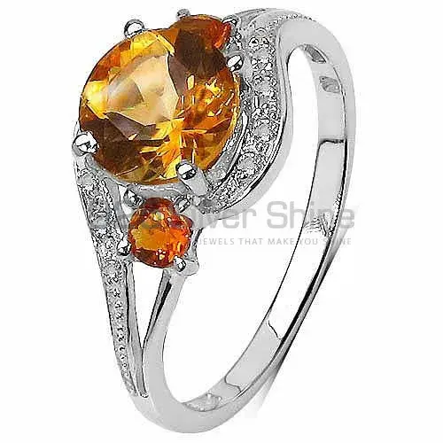 Sterling Silver Citrine Rings For Women's 925SR3230_2
