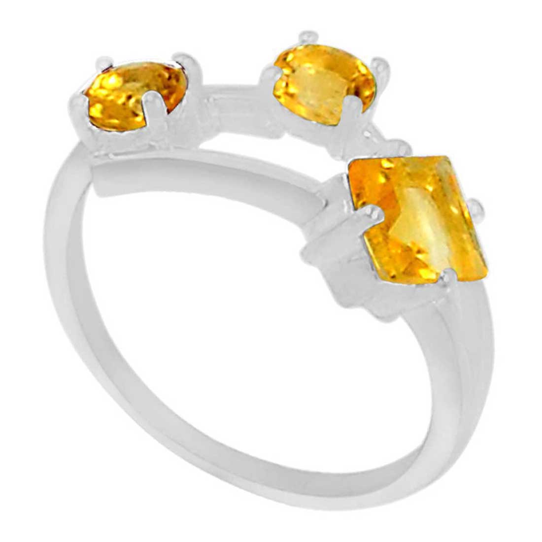 Genuine Citrine Gemstone Rings In 925 Sterling Silver Jewelry 925SR955_0