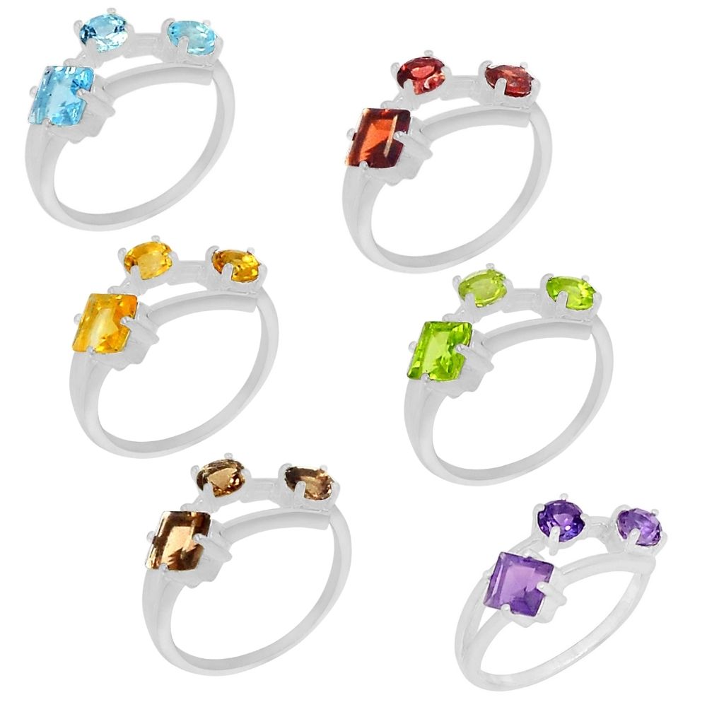 Genuine Citrine Gemstone Rings In 925 Sterling Silver Jewelry 925SR955_1