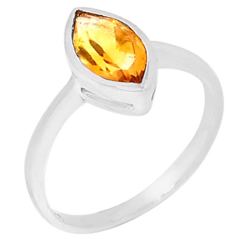 Genuine Citrine Gemstone Rings In 925 Sterling Silver 925SR925_0