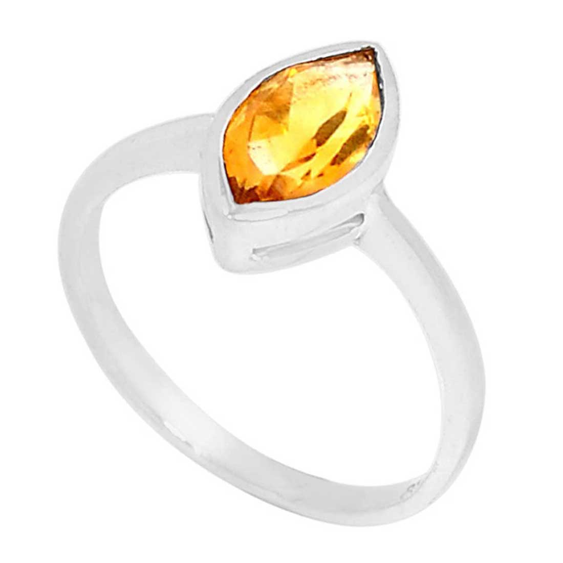 Genuine Citrine Gemstone Rings In 925 Sterling Silver 925SR925_1