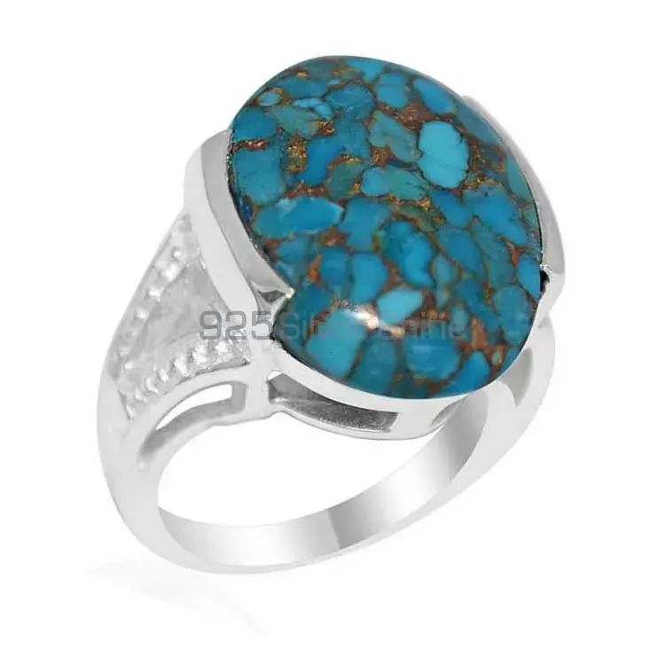 Genuine Copper Turquoise Gemstone Rings In 925 Sterling Silver Jewelry 925SR1860_1