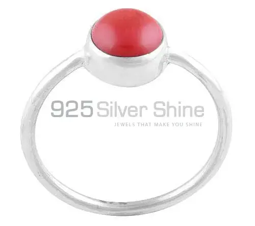 Genuine Coral Gemstone Rings In 925 Sterling Silver Jewelry 925SR2817_0