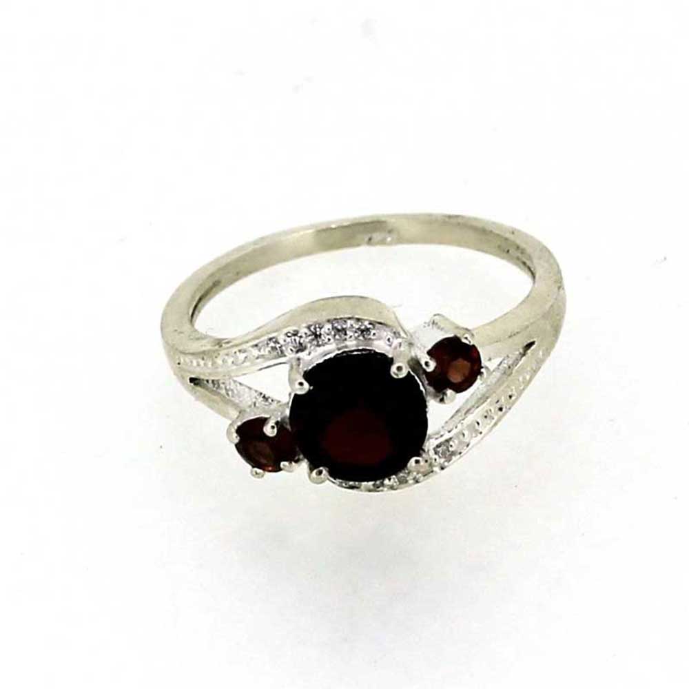 Genuine Garnet Gemstone Ring In 925 Silver 925SR052-3_0
