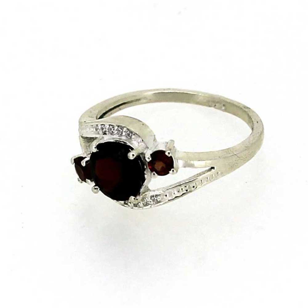 Genuine Garnet Gemstone Ring In 925 Silver 925SR052-3_4