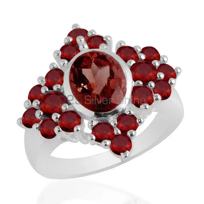 Genuine Garnet Gemstone Rings In Solid 925 Silver 925SR2073_1