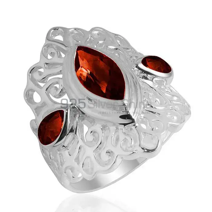 Genuine Garnet Gemstone Rings In 925 Sterling Silver Jewelry 925SR2097_0