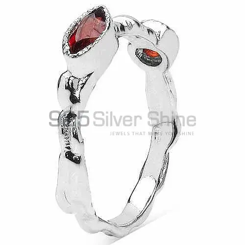 Natural Garnet Sterling Silver Wedding Rings 925SR3224_1
