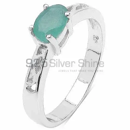 Genuine Green Onyx Gemstone Rings In Solid 925 Silver 925SR3109_2