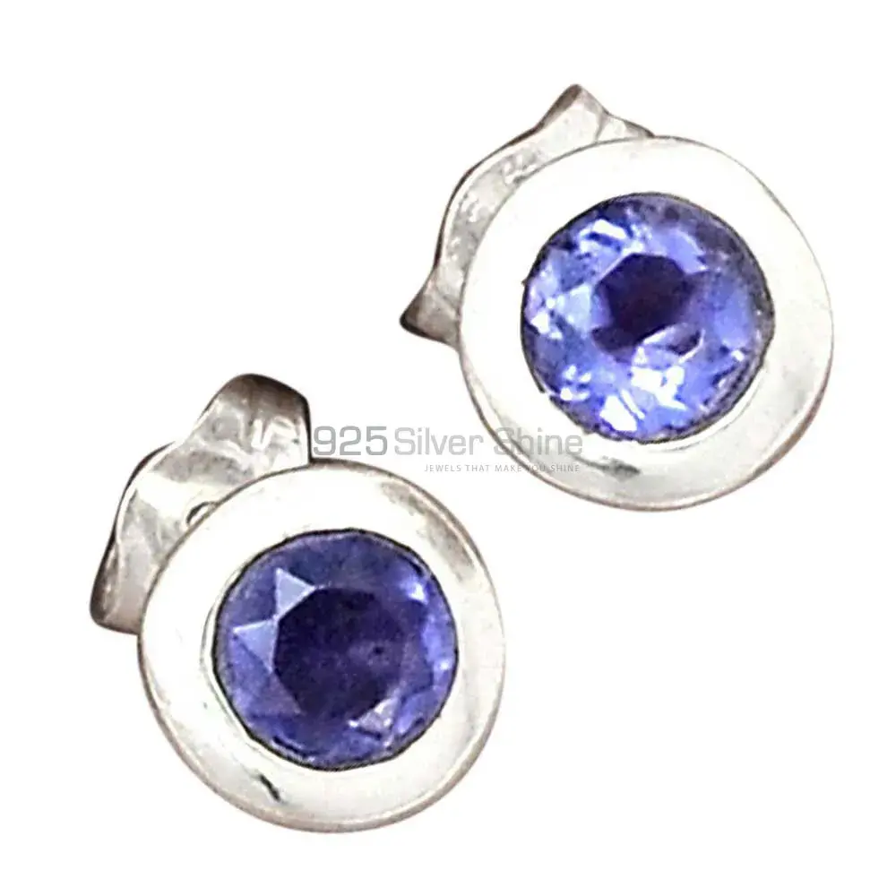 Genuine Iolite Gemstone Earrings In 925 Sterling Silver Jewelry 925SE2216_2