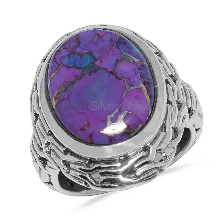 Genuine Mohave Copper Turquoise Gemstone Rings In 925 Sterling Silver Jewelry 925SR1641_1