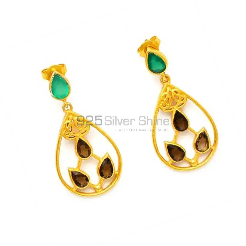 Genuine Multi Gemstone Earrings In 925 Sterling Silver Jewelry 925SE1279_1