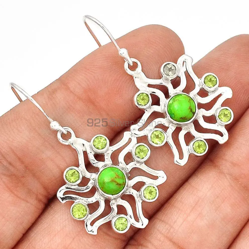 Genuine Multi Gemstone Earrings In 925 Sterling Silver 925SE2025_0