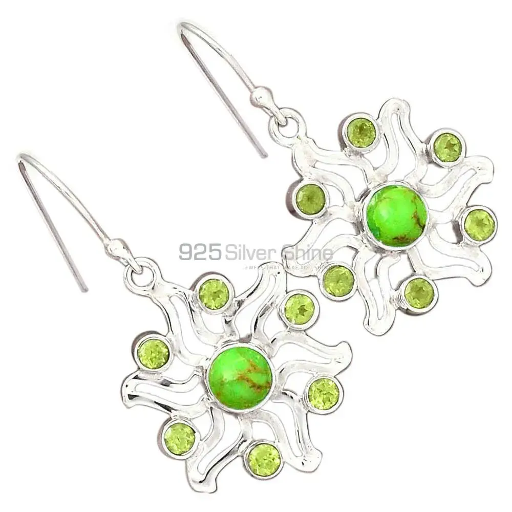Genuine Multi Gemstone Earrings In 925 Sterling Silver 925SE2025_1