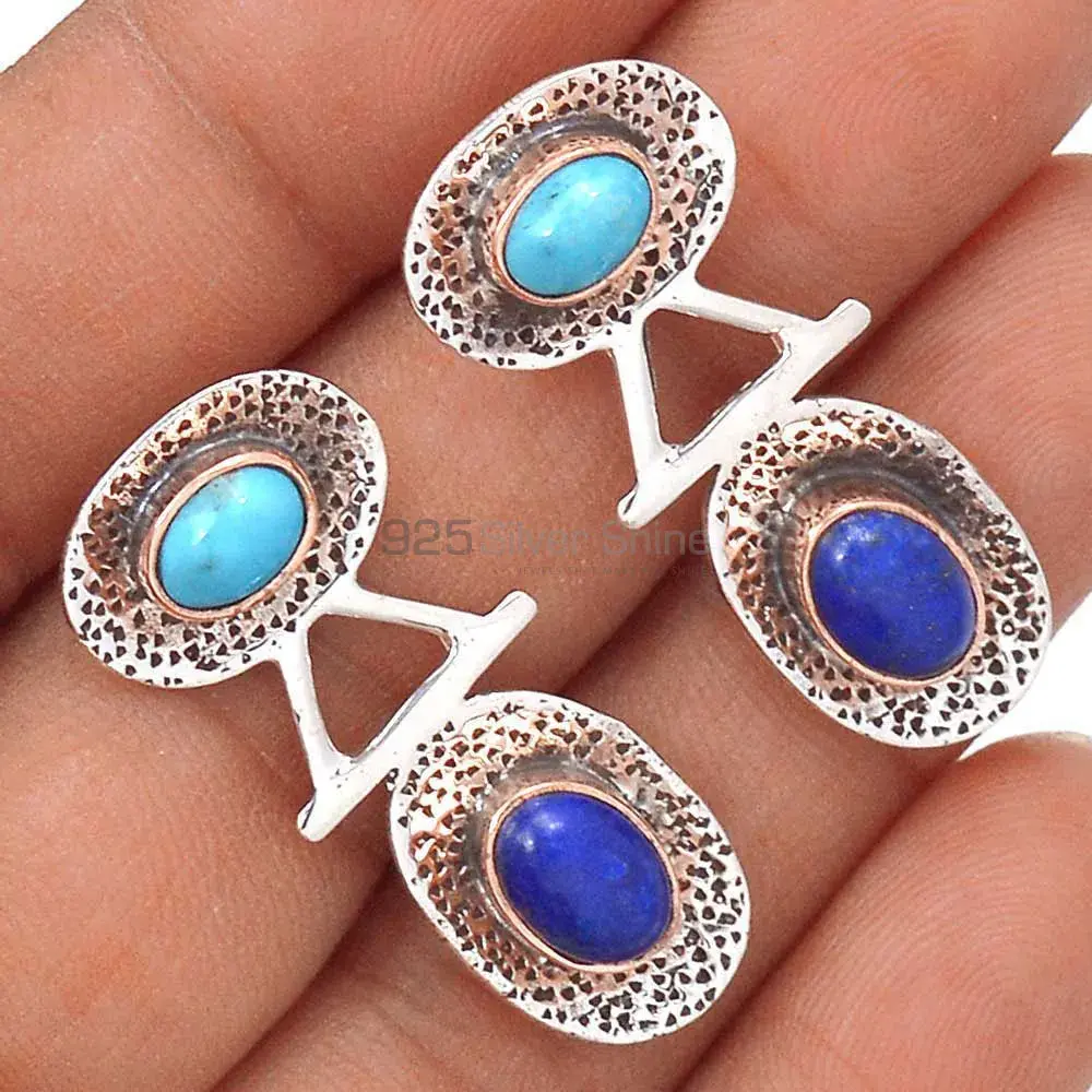 Genuine Multi Gemstone Earrings In 925 Sterling Silver Jewelry 925SE2131_1