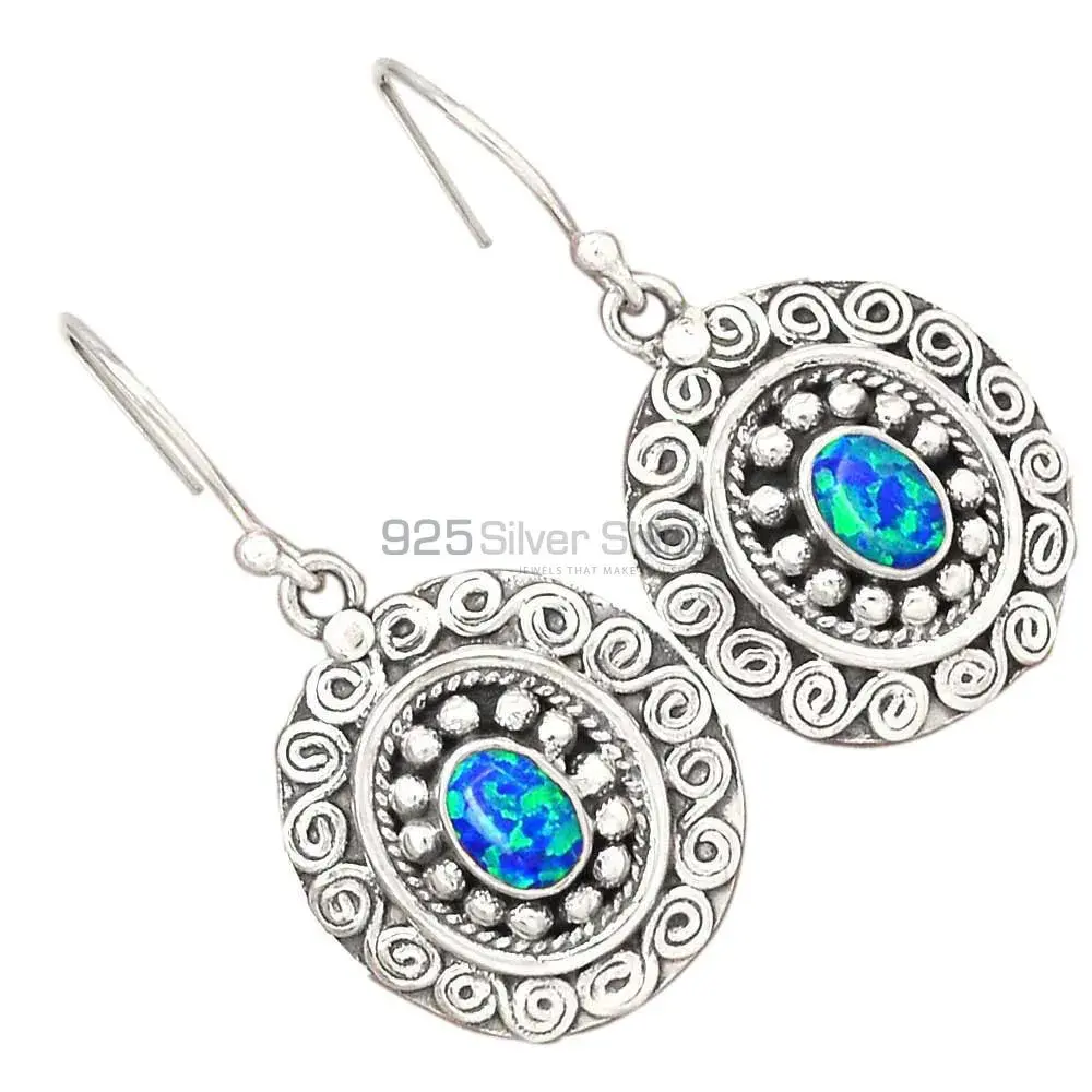 Genuine Opal Gemstone Earrings In Fine 925 Sterling Silver 925SE2981_2