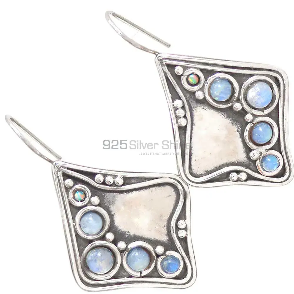 Genuine Opal Gemstone Earrings In 925 Sterling Silver Jewelry 925SE2850_2