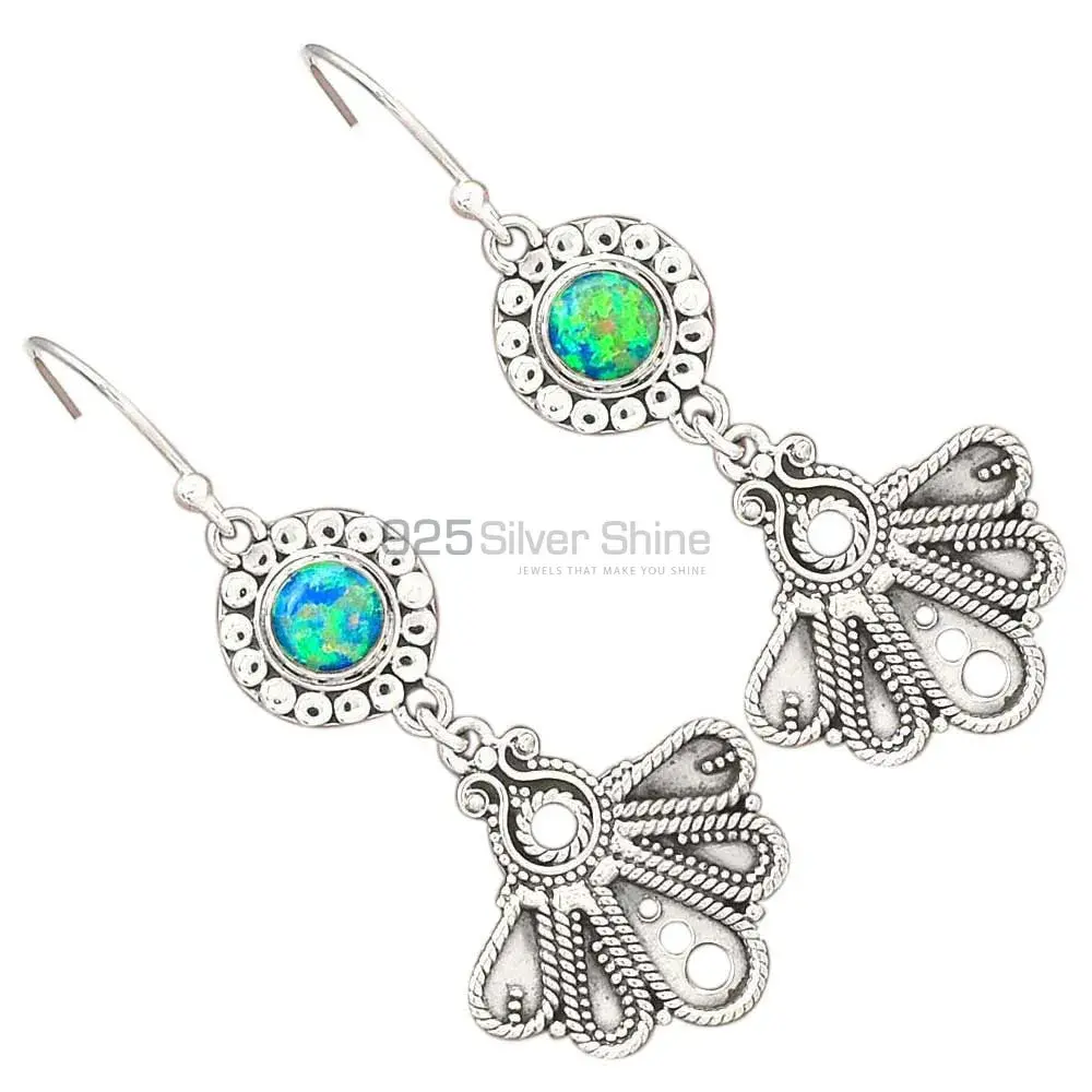 Genuine Opal Gemstone Earrings In 925 Sterling Silver Jewelry 925SE3087_1
